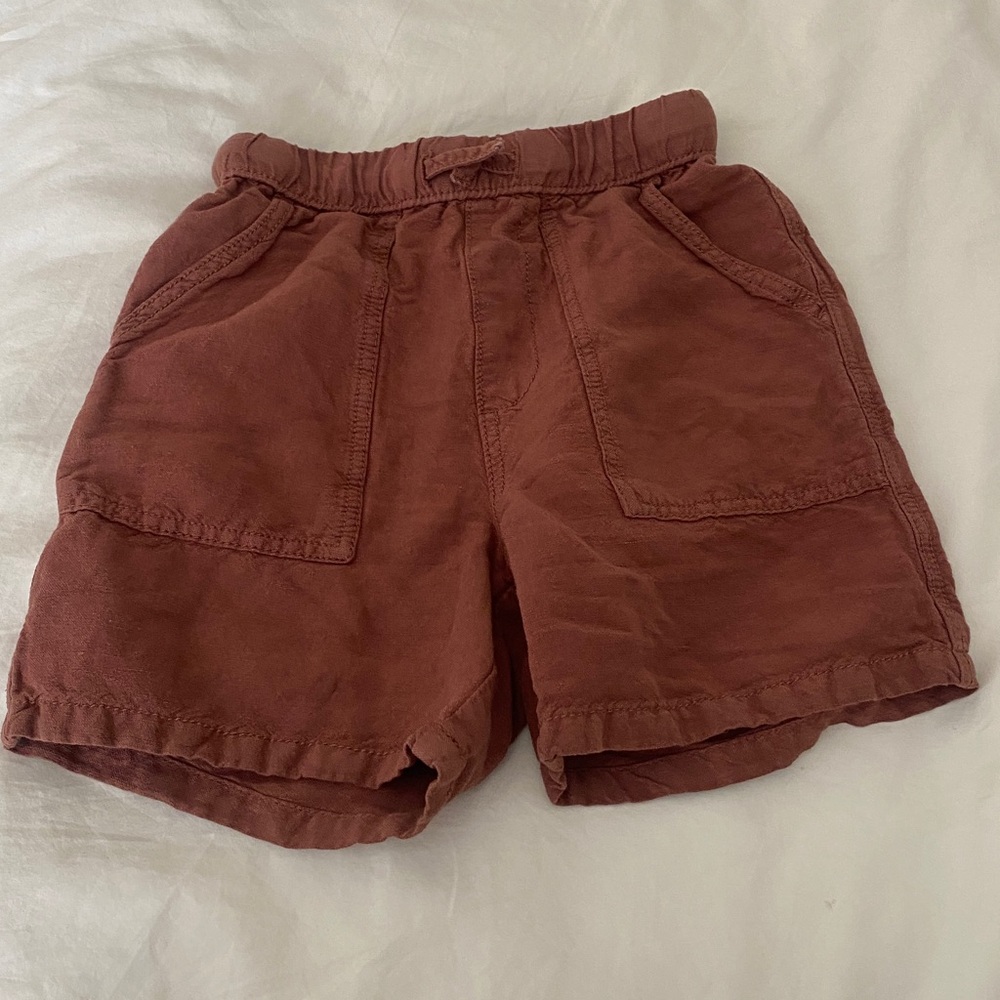 Zara Dusty Rose / Brown Linen Shorts